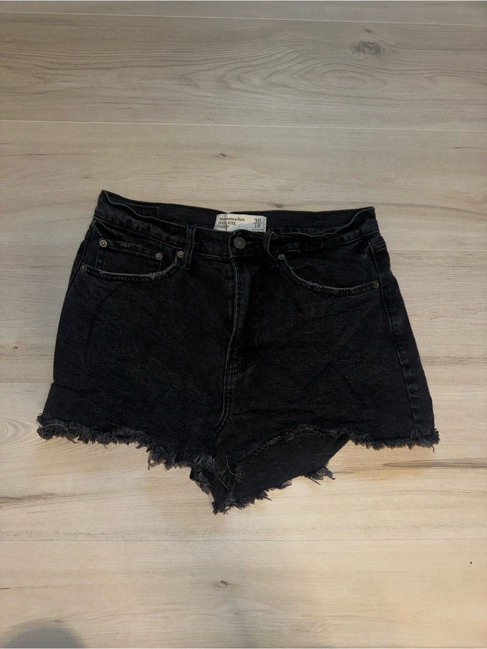 Abercrombie & Fitch Black Denim Cutoff Jean Shorts